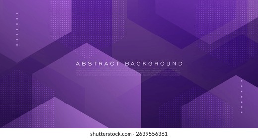 Abstract dark purple hexagonal pattern background. Simple and trendy banner background design. Eps10 vector
