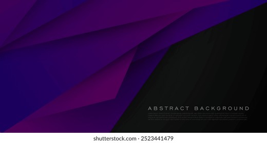 Abstractas fondo de superposición púrpura oscuro con patrón de triángulo de papercut. Fondo púrpura con diseño de sombras. Vector Eps10