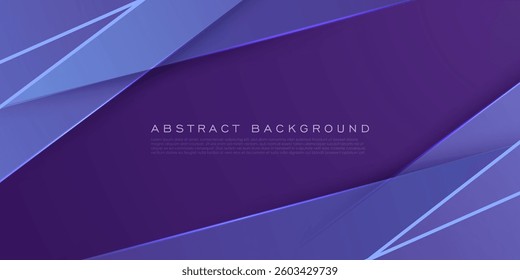 Abstract dark purple overlap papercut 3D background. Simple overlap shapes pattern with light. Modern frame background. Eps10 vector