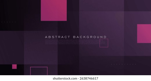 Abstract dark purple papercut overlap square background. Simple trendy banner shapes pattern design. Eps10 vector