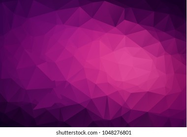 Abstract Dark Purple, Pink vector Low poly crystal background. Polygon design pattern. Low poly illustration, low polygon background.