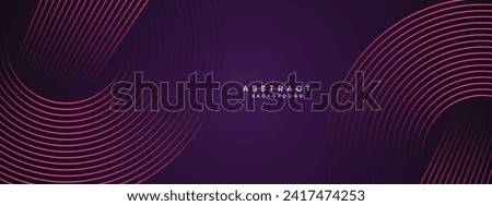 Abstract Dark Purple and Pink Waving circles lines Technology Background. gradient with glowing lines shiny geometric shape and diagonal, for brochure, cover, poster, banner, website, header