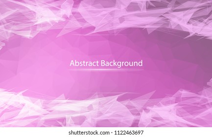 Abstract Dark Purple polygonal surface background. Low poly mesh design with connecting dot and line. Connection triangle structure. Vector geometry futuristic decoration. Greeting card.