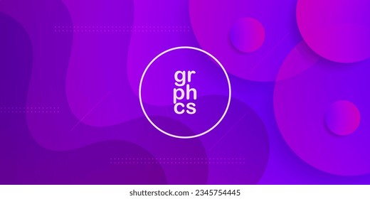 Abstract dark purple wave fluid liquid shape pattern with circle combination gradient background. Eps10 vector