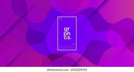 Abstrakter dunkelvioletter Wellenflüssigkeit geometrischer Hintergrund modern mit flüssigem Stil Gradientenfarbe. Geeignet für Banner, Flyer und etc. EPS10-Vektor