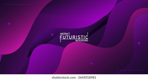 Abstract dark purple wave pattern background. Simple wave fluid banner background. Vector Eps10