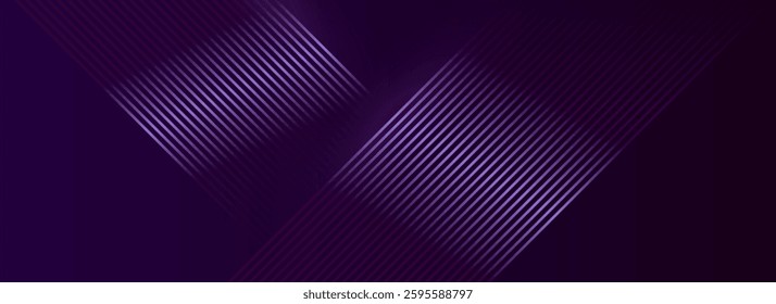 Abstract dark purple-pink lines technology background with a black-violet gradient, glowing diagonal geometric shapes. Ideal for brochures, covers, posters, banners, websites, and headers.