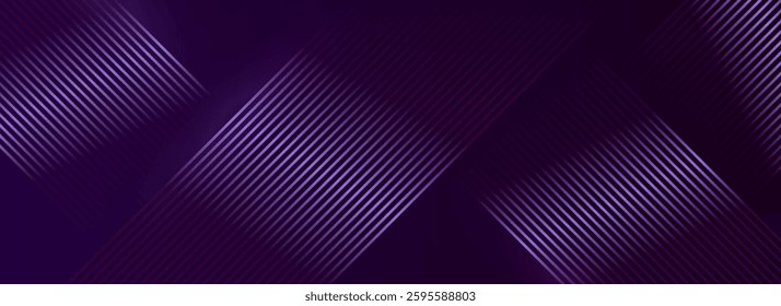 Abstract dark purple-pink lines technology background with a black-violet gradient, glowing diagonal geometric shapes. Ideal for brochures, covers, posters, banners, websites, and headers.