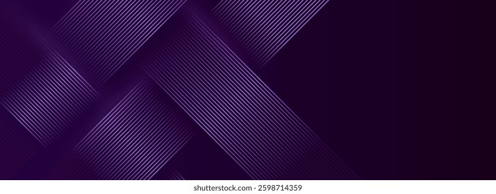 Abstract dark purple-pink lines technology background with a black-violet gradient, glowing diagonal geometric shapes. Ideal for brochures, covers, posters, banners, websites, and headers.