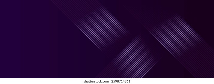 Abstract dark purple-pink lines technology background with a black-violet gradient, glowing diagonal geometric shapes. Ideal for brochures, covers, posters, banners, websites, and headers.