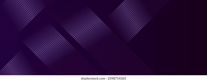 Abstract dark purple-pink lines technology background with a black-violet gradient, glowing diagonal geometric shapes. Ideal for brochures, covers, posters, banners, websites, and headers.
