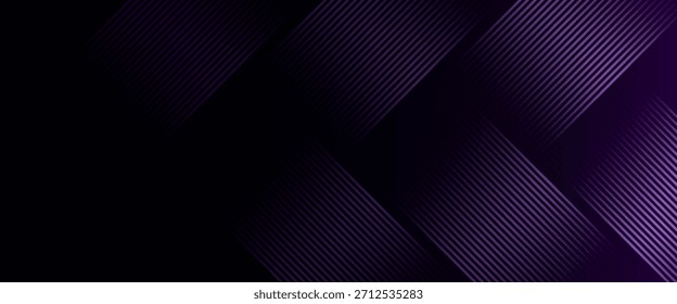 Abstractas fondo de tecnología de líneas púrpura-rosa oscuro con un gradiente negro-violeta, Formas geométricas diagonales brillantes. Ideal para folletos, portadas, carteles, Anuncios, Sitios web. eps 10