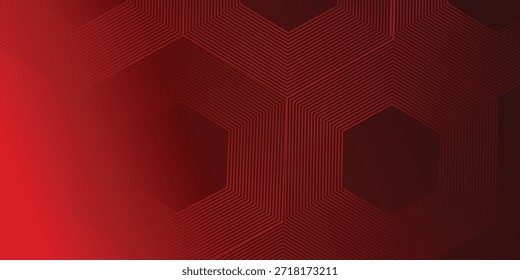Abstrakter dunkelroter Hintergrund mit Sechsecklinien. Vektorgrafik