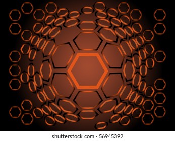 Abstract dark red background made from hexagons