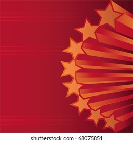 Abstract dark red background with stars. Vector illustration.