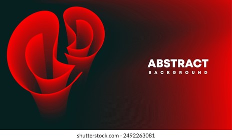 abstract dark red background, waves of red lines form flower buds on dark background, luxury red, greeting card presentation template, website, business card