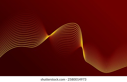 Abstract dark red background with wavy lines flowing. a wavy line that fluoresces. shiny colored moving line design elements. Suits for websites, posters, brochures, banners and flyers,