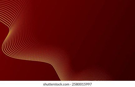 Abstract dark red background with wavy lines flowing. a wavy line that fluoresces. shiny colored moving line design elements.Suits for websites, posters, brochures, banners and flyers,