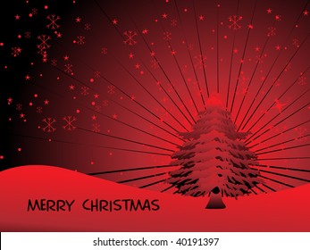 abstrato vermelho escuro raios de natal com árvore