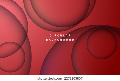 abstract dark red circle shadow and light papercut dimension background, eps10 vector