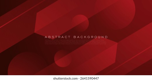 Abstract dark red dynamic color background. Overlap shapes pattern background with shadow and lines. Cool background design. Eps10 vector