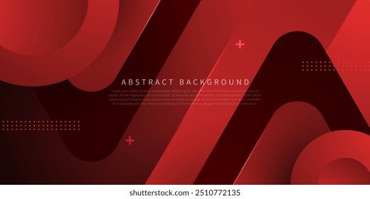 Abstractas fondo degradado dinámico rojo oscuro con aspecto 3D y patrón circular simple. Rectángulo elemento redondo. Diseño fresco y lujo. Vector Eps10