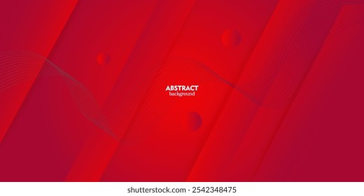 Abstract dark red dynamic gradient background with 3d look and simple circle pattern. Rectangle elements with lines. Cool and luxury design. Eps10