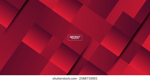 Abstract dark red dynamic gradient illustration background with simple 3D look and rectangle elements. Cool and luxury design. Vector Eps10