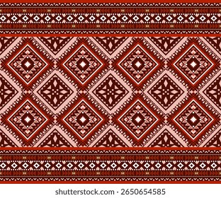 Abstract dark red ethnic art .Seamless pattern in tribal,folk embroidery,and Native American style.
Aztec geometric art ornament print.Design for carpet,cover.Wallpaper,wrapping,fabric,clothing.