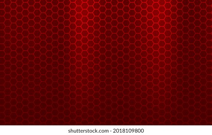 Abstract dark red futuristic background with hexagonal pattern. Honeycomb pattern. Linear website template on red backdrop. Honey comb hexagon pattern red design. Vector illustration EPS10.