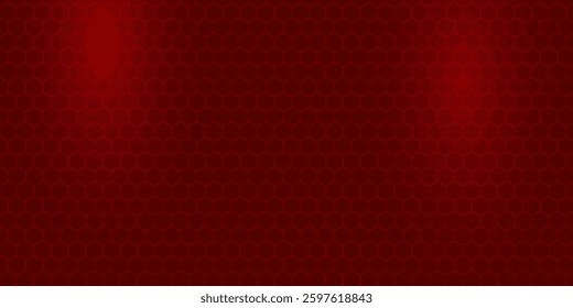 Abstract dark red futuristic background with hexagonal pattern. Honeycomb pattern. Linear website template on red backdrop. Honey comb hexagon pattern red design. Vector illustration EPS10.