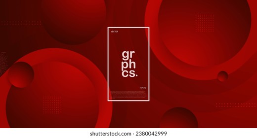 Resumen del fondo de la ilustración de gradiente de círculo geométrico rojo oscuro con aspecto 3d y patrón simple. El diseño y el lujo. Vector Eps10