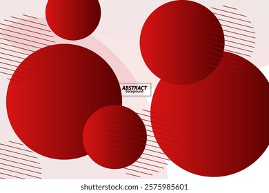 Abstract dark red geometric circle pattern background illustration. 3D look and simple pattern. Cool and luxury design. Vector Eps10