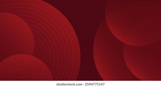 Abstract dark red geometric circle pattern gradient illustration background. 3d look and simple pattern. Cool design and luxury. Eps10 vector