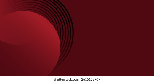 Abstract dark red geometric circle pattern gradient illustration background. 3d look and simple pattern arts