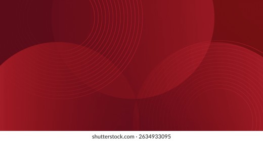Abstract dark red geometric circle pattern gradient illustration background. 3d look and simple pattern. Cool design and luxury. Eps10 vector