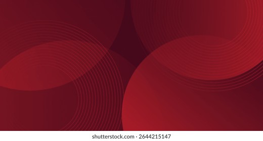 Abstract dark red geometric circle pattern gradient illustration background. 3d look and simple pattern. Cool design and luxury. Eps10 vector