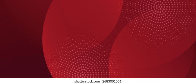 Abstract dark red geometric circle pattern gradient illustration background. 3d look and simple pattern. Cool design and luxury. Eps10