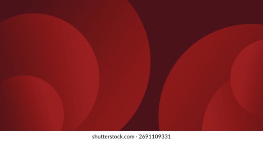 Abstract dark red geometric circle pattern gradient illustration background. 3d look and simple pattern. Cool design and luxury. Modern design