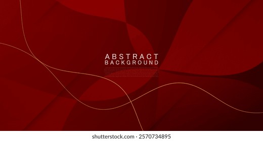 Abstract dark red geometric simple shape pattern gradient illustration background. 3D look and curve pattern. Cool design and luxury. Eps10 vector