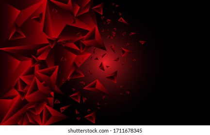 Triángulo triángulo rojo oscuro abstracto geométrico geométrico en espacio oscuro diseño moderno de fondo futurista ilustración vectorial.