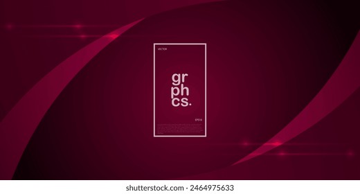 Abstract dark red gradient background. Curve shapes on dark color geometric design pattern. Modern overlap papercut futuristic with lights background. Eps10 vector
