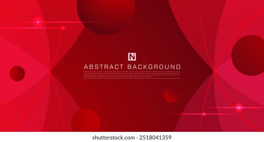 Abstract dark red gradient background. Curve shapes on dark color geometric overlap design pattern. Modern overlap papercut futuristic with lights background. Eps10 vector