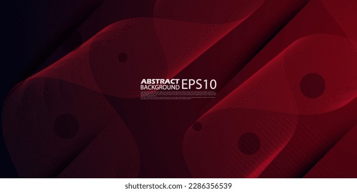 Resumen del fondo de la ilustración de gradiente rojo oscuro con líneas onduladas. 3.ª apariencia y patrón simple. diseño fresco y lujo.vector Eps10