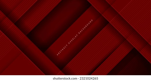 Abstract dark red gradient illustration background with 3d look overlap square with shadow and simple pattern. cool design and luxury. Eps10 vector