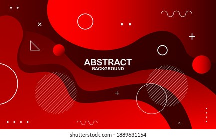 Resumen degradado rojo oscuro fondo geométrico ondulado moderno con color gradiente de estilo colorido. Composición dinámica de formas. Vector Eps10