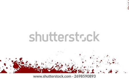 Abstract Dark Red Ink Splatter Stain Grunge Texture Isolated on White
