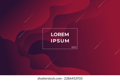 abstract dark red liquid color gradient wavy geometric fluid shape background. eps10 vector