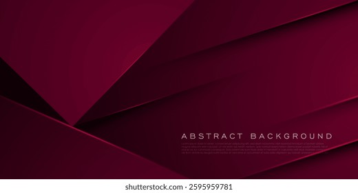 Abstract dark red overlap 3D background. Trendy papercut square pattern with shadow and lights. Eps10 vector
