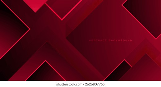 Abstract dark red overlap square background. Futuristic background with shadow and lines papercut pattern. Eps10 vector